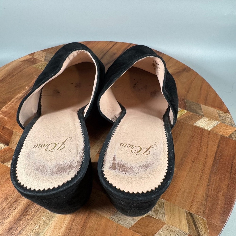 J.Crew Womens Black Suede Block Heel Mules Round Toe Slip On Shoes Size 8 J8524 - Picture 5 of 7